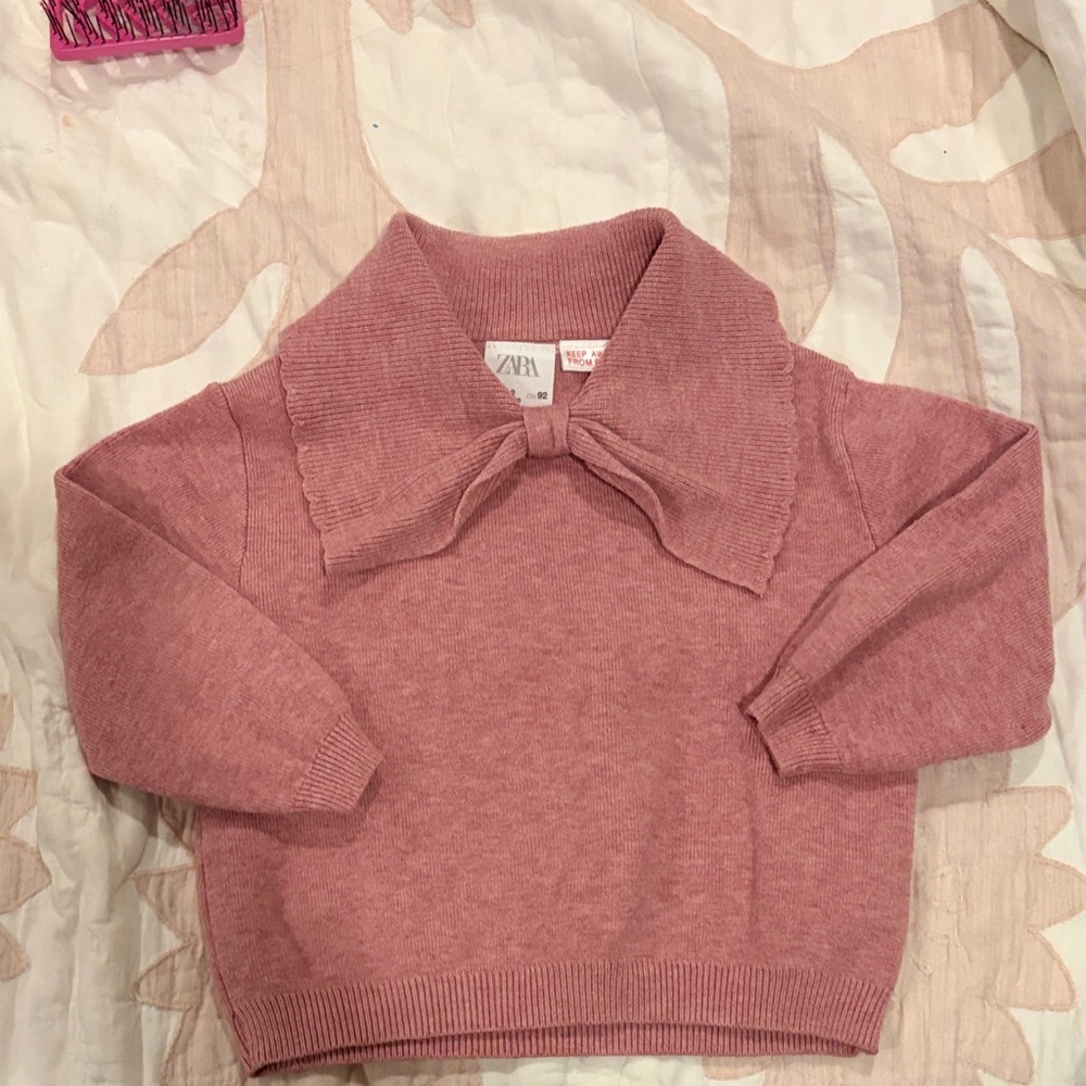 Zara Dusty Rose Cowl Neck Sweater